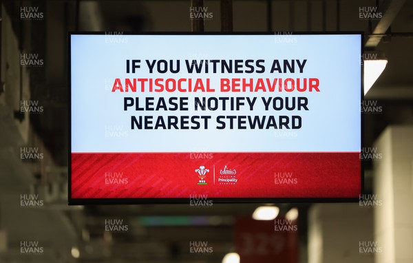 150325 Wales v England, Guinness Mens Six Nations - Concourse screen messages