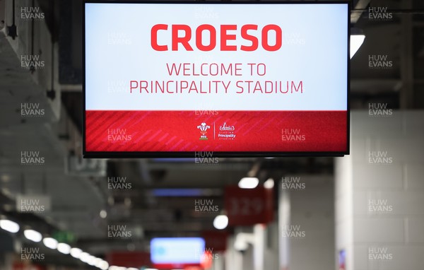 150325 Wales v England, Guinness Mens Six Nations - Concourse screen messages