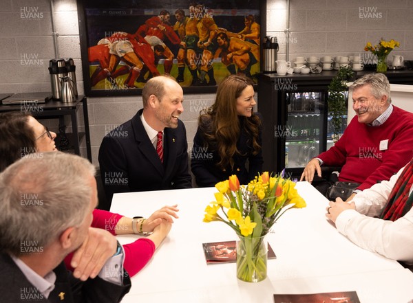 150325 Wales v England, Guinness Mens Six Nations - William, Prince of Wales along with Catherine, Princess of Wales meet injured players at the Wales v England Six Nations match at the Principality Stadium, Cardiff