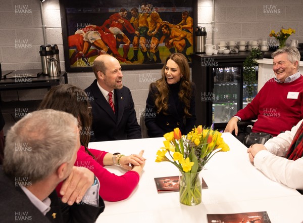 150325 Wales v England, Guinness Mens Six Nations - William, Prince of Wales along with Catherine, Princess of Wales meet injured players at the Wales v England Six Nations match at the Principality Stadium, Cardiff