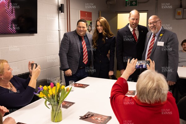 150325 Wales v England, Guinness Mens Six Nations - William, Prince of Wales along with Catherine, Princess of Wales meet injured players at the Wales v England Six Nations match at the Principality Stadium, Cardiff