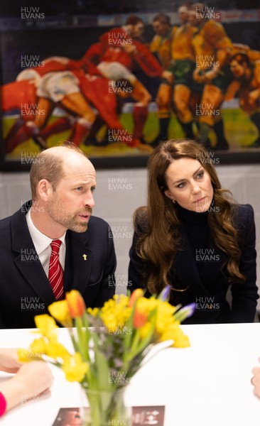 150325 Wales v England, Guinness Mens Six Nations - William, Prince of Wales along with Catherine, Princess of Wales meet injured players and their families at the Wales v England Six Nations match at the Principality Stadium, Cardiff