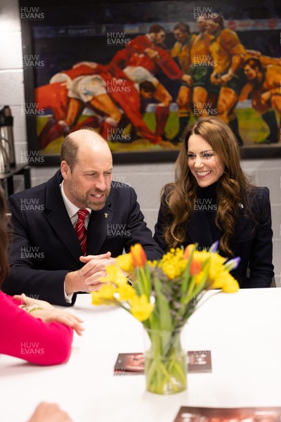 150325 Wales v England, Guinness Mens Six Nations - William, Prince of Wales along with Catherine, Princess of Wales meet injured players and their families at the Wales v England Six Nations match at the Principality Stadium, Cardiff