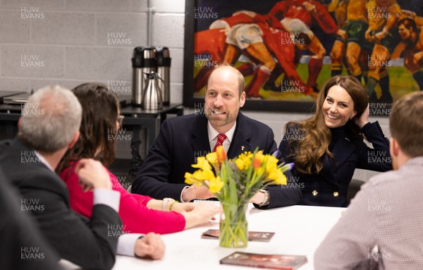 150325 Wales v England, Guinness Mens Six Nations - William, Prince of Wales along with Catherine, Princess of Wales meet injured players and their families at the Wales v England Six Nations match at the Principality Stadium, Cardiff