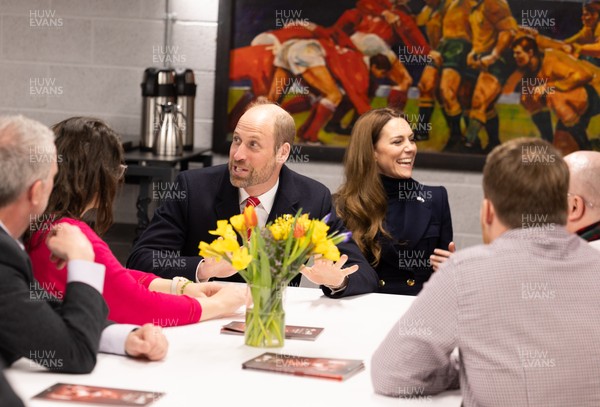 150325 Wales v England, Guinness Mens Six Nations - William, Prince of Wales along with Catherine, Princess of Wales meet injured players and their families at the Wales v England Six Nations match at the Principality Stadium, Cardiff