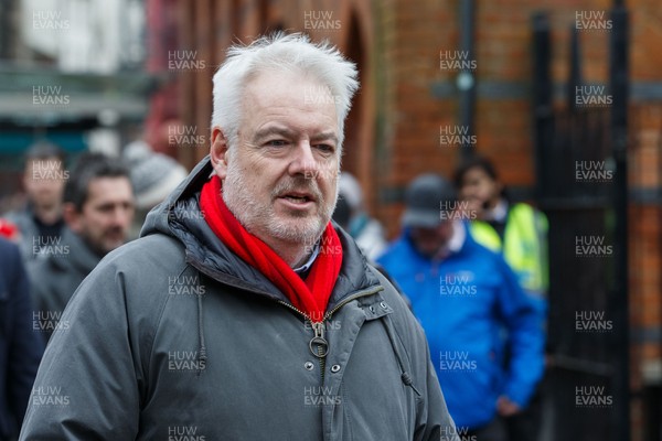 150325 - Wales v England - Guinness Six Nations - Former First Minister of Wales Carwyn Jones arrives at Principality Stadium