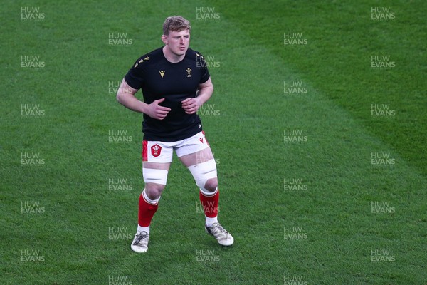 150325 - Wales v England - Guinness Six Nations - Jac Morgan of Wales during the warm up