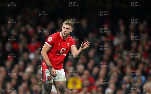 150325 - Wales v England - Guinness Six Nations - Max Llewellyn of Wales looks on 