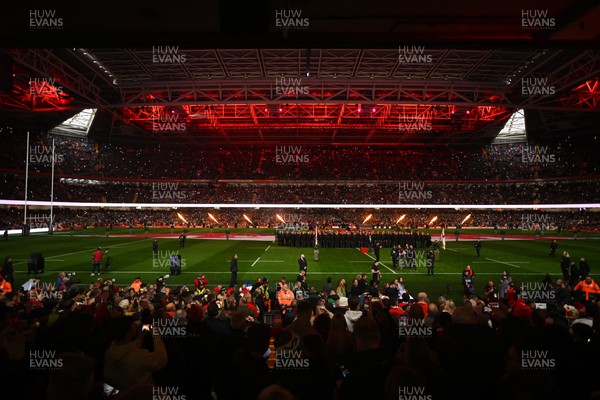 150325 - Wales v England - Guinness Six Nations - Teams run out onto the field