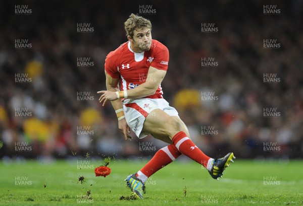 160313 - Wales v England - RBS Six Nations 2013 -Leigh Halfpenny of Wales kicks at goal