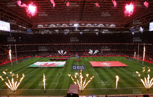 160313 Wales v England - RBS 6 Nations -Wales walk out onto The field