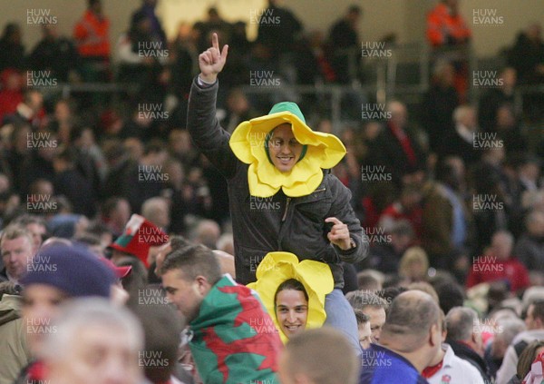 160313 Wales v England - RBS 6 Nations -Welsh fans celebrate retaining the Championship