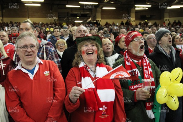 160313 - Wales v England - RBS 6 Nations - Welsh fans during the game