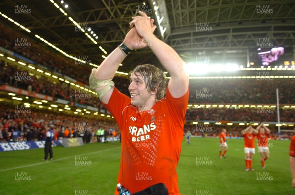 170307 - Wales v England - RBS Six Nations 2007 - Wales' Ryan Jones celebrates at the end of the game 