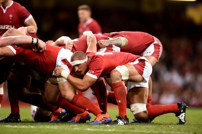 170819 - Wales v England - Under Armour Summer Series - Aaron Shingler of Wales