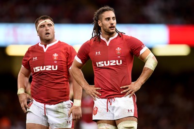 170819 - Wales v England - Under Armour Summer Series - Wyn Jones and Josh Navidi of Wales