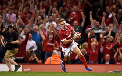 170819 - Wales v England - Under Armour Summer Series - George North of Wales scores try