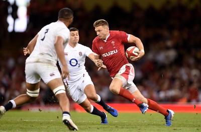 170819 - Wales v England - Under Armour Summer Series - Dan Biggar of Wales gets into space