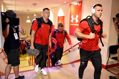 170819 - Wales v England - Under Armour Summer Series - James Davie and Gareth Davies of Wales