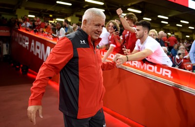 170819 - Wales v England - Under Armour Summer Series - Wales head coach Warren Gatland