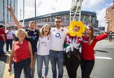 170819 - Wales v England - RWC Warm Up - Under Armour Summer Series - Fans outside the ground before kick off