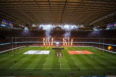 170819 - Wales v England - RWC Warm Up - Under Armour Summer Series - General View as the teams run out