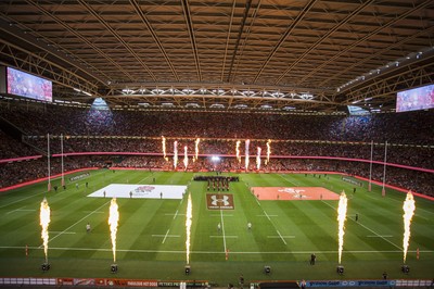 170819 - Wales v England - RWC Warm Up - Under Armour Summer Series - General View as the teams run out