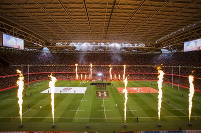 170819 - Wales v England - RWC Warm Up - Under Armour Summer Series - General View as the teams run out