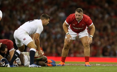 170819 - Wales v England - RWC Warm Up - Under Armour Summer Series - Dillon Lewis of Wales