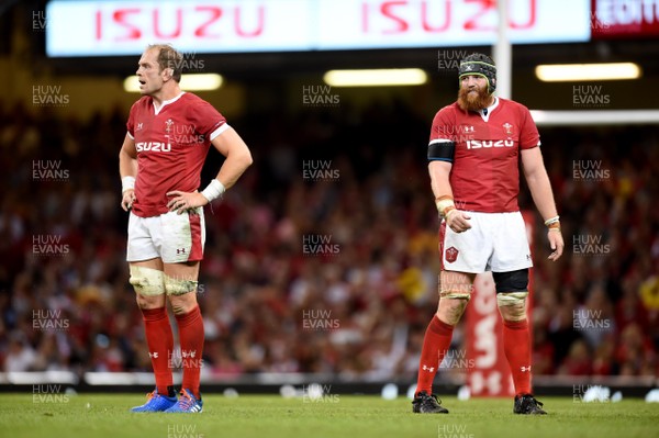 170819 - Wales v England - Under Armour Summer Series - Alun Wyn Jones and Jake Ball of Wales