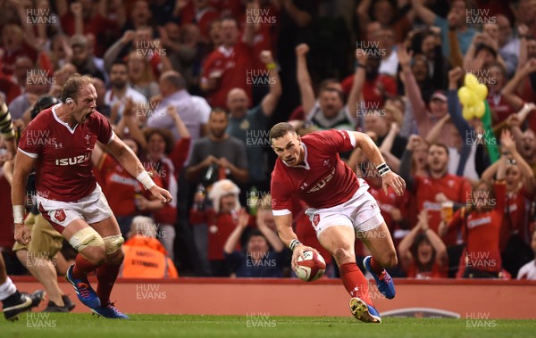 170819 - Wales v England - Under Armour Summer Series - George North of Wales scores try