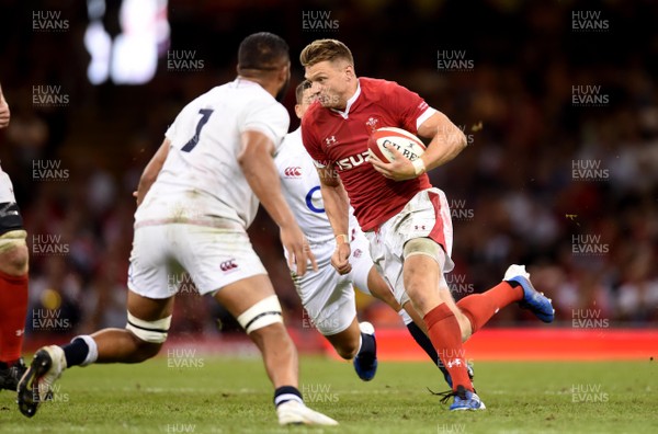 170819 - Wales v England - Under Armour Summer Series - Dan Biggar of Wales gets into space