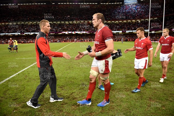 170819 - Wales v England - Under Armour Summer Series - Liam Williams of Wales and Alun Wyn Jones of Wales at the end of the game