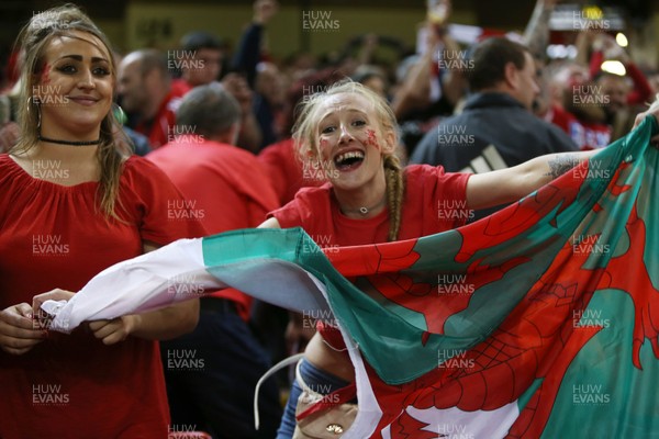 170819 - Wales v England - RWC Warm Up - Under Armour Summer Series - Wales fans celebrate