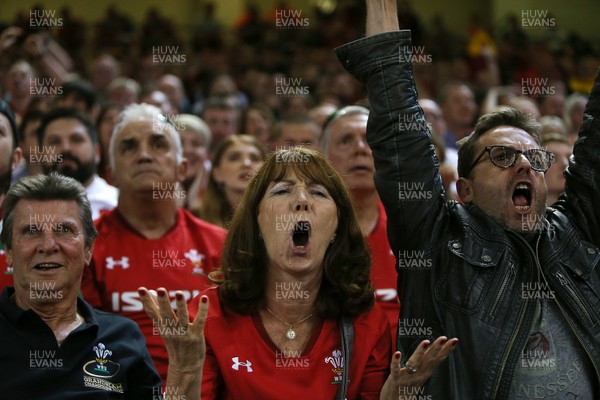 170819 - Wales v England - RWC Warm Up - Under Armour Summer Series - Wales fans celebrate