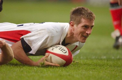 220203 - Wales v England - Six Nations Championship - England's Will Greenwood scores try