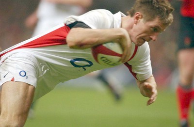 220203 - Wales v England - Six Nations Championship - England's Will Greenwood scores try