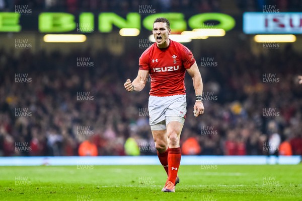 230219 - Wales v England, Guinness Six Nations  - George North of Wales celebrates 