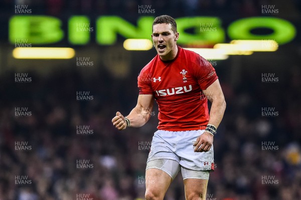 230219 - Wales v England, Guinness Six Nations  - George North of Wales celebrates Wales' win 