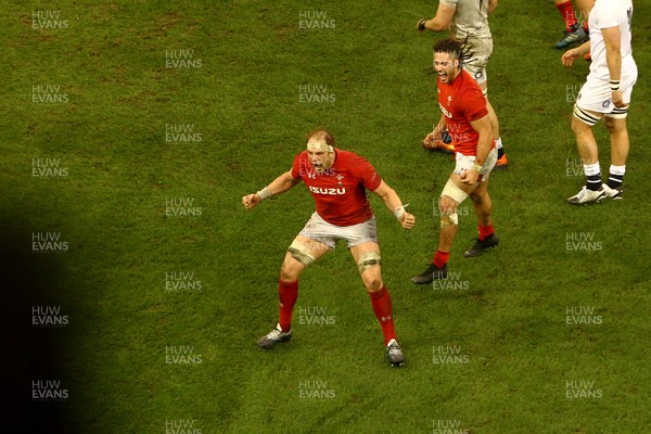 230219 - Wales v England -  Guinness 6 Nations -  Alun Wyn Jones of Wales celebrates at the final whistle
