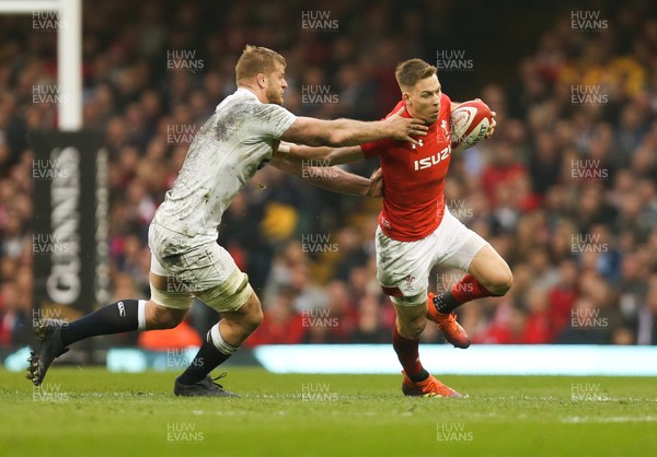 230219 - Wales v England, Guinness Six Nations - Liam Williams of Wales takes on George Kruis of England