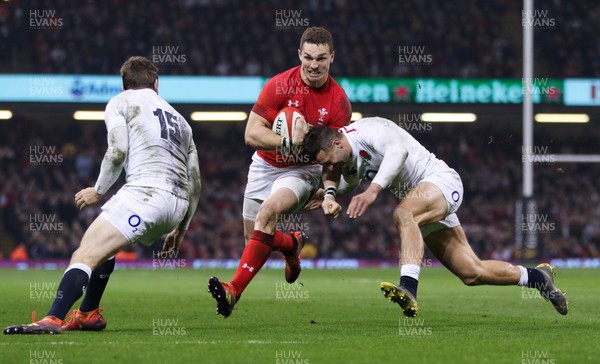 230219 - Wales v England, Guinness Six Nations - George North of Wales charges forward