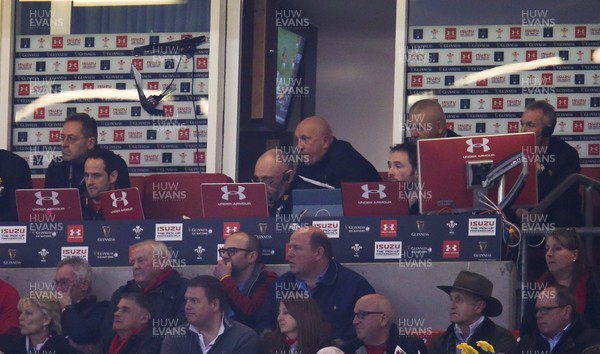 230219 - Wales v England, Guinness Six Nations Championship - Wales management team using Under Armour branded laptops