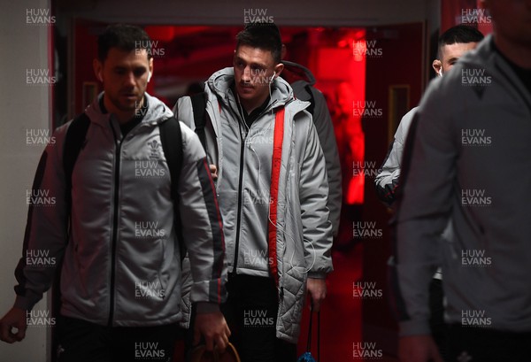 250223 - Wales v England - Guinness Six Nations 2023 - Josh Adams of Wales arrives