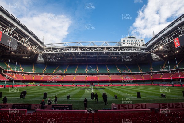 250223 - Wales v England - Guinness Six Nations - A general view of Principality Stadium before the match