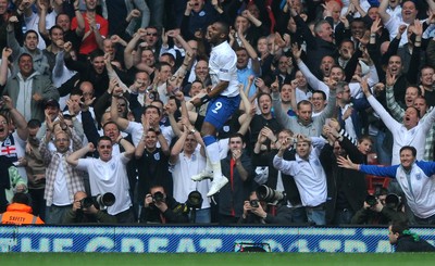 26.03.11 - Wales v England - Euro 2012 Qualifier - Darren Bent of England celebrates his goal. 