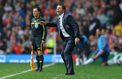 26.03.11 - Wales v England - Euro 2012 Qualifier - Wales manager Gary Speed shows his frustration. 