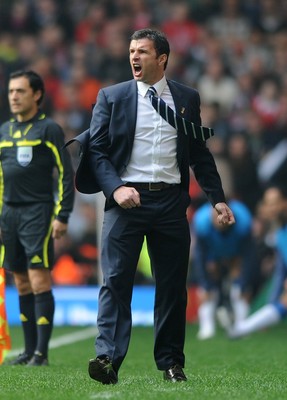 26.03.11 - Wales v England - Euro 2012 Qualifier - Wales manager Gary Speed shows his frustration. 