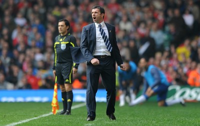 26.03.11 - Wales v England - Euro 2012 Qualifier - Wales manager Gary Speed shows his frustration. 