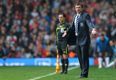 26.03.11 - Wales v England - Euro 2012 Qualifier - Wales manager Gary Speed shows his frustration. 